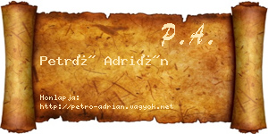 Petró Adrián névjegykártya