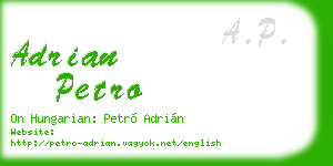 adrian petro business card